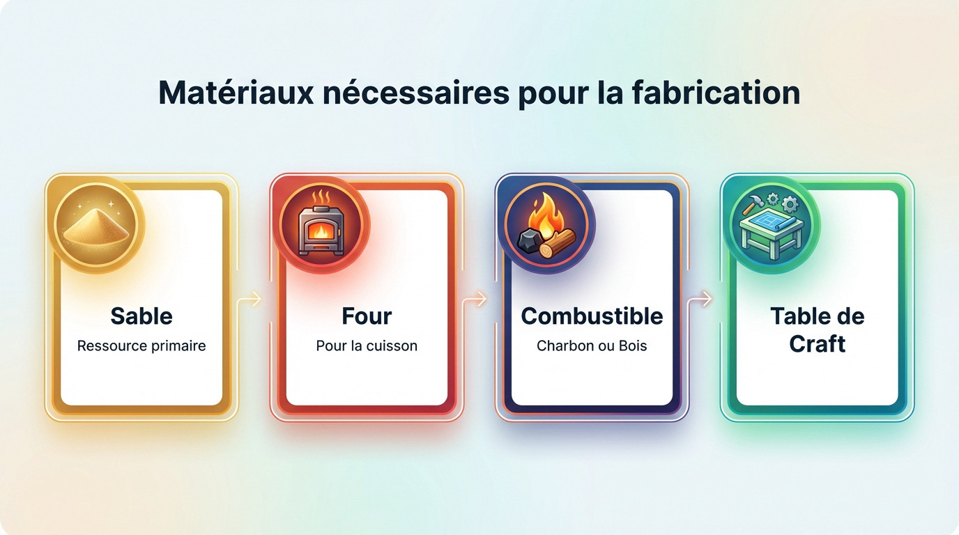 Ressources nécessaires pour fabriquer du verre et des vitres dans Minecraft