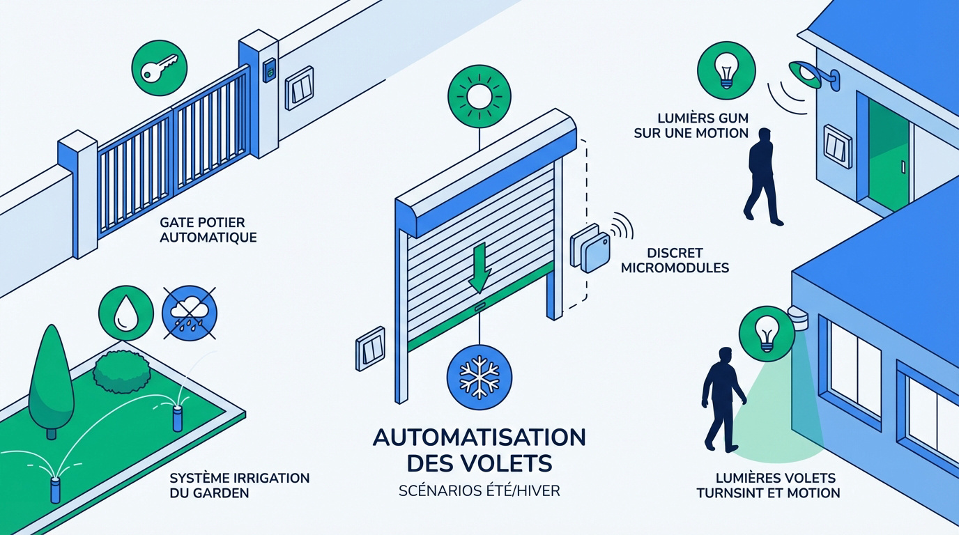 Installation de capteurs et motorisation pour une maison connectée et un jardin automatisé