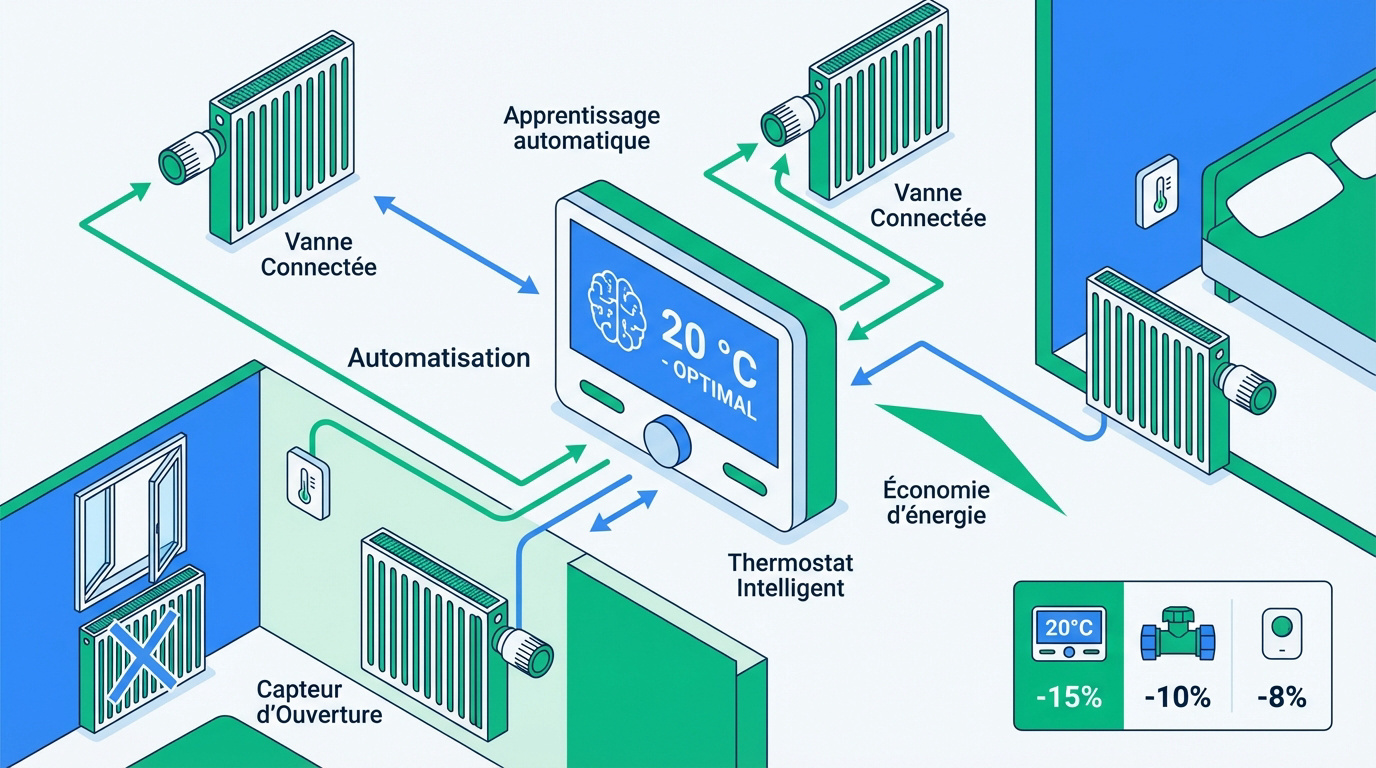 Installation domotique pour optimisation du chauffage et économies d'énergie