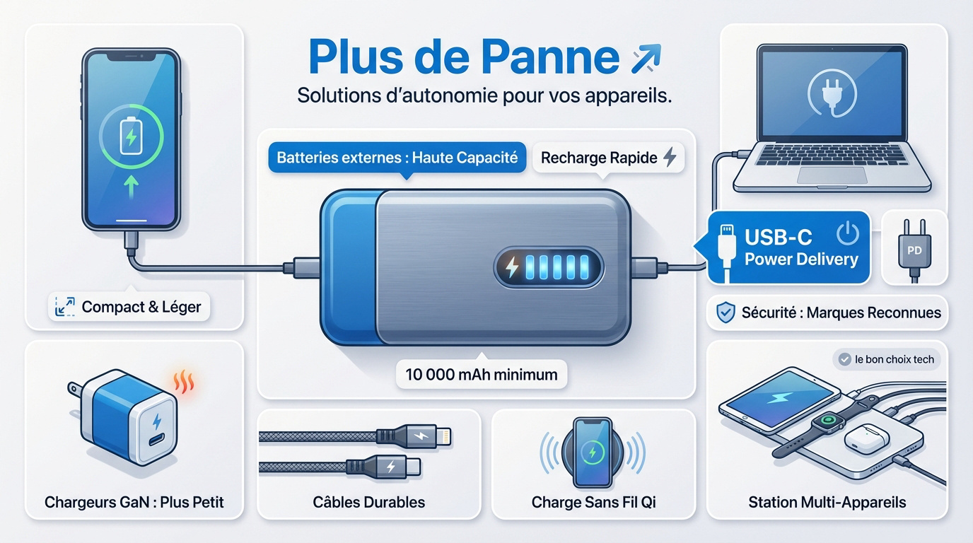 Batterie externe et chargeur GaN pour équipement tech quotidien