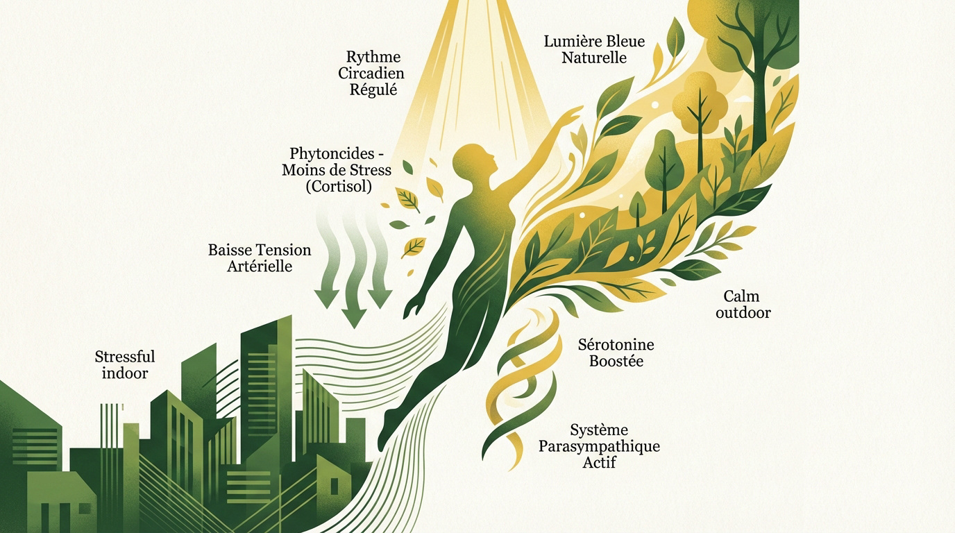 Pause nature pour réduire le stress au travail