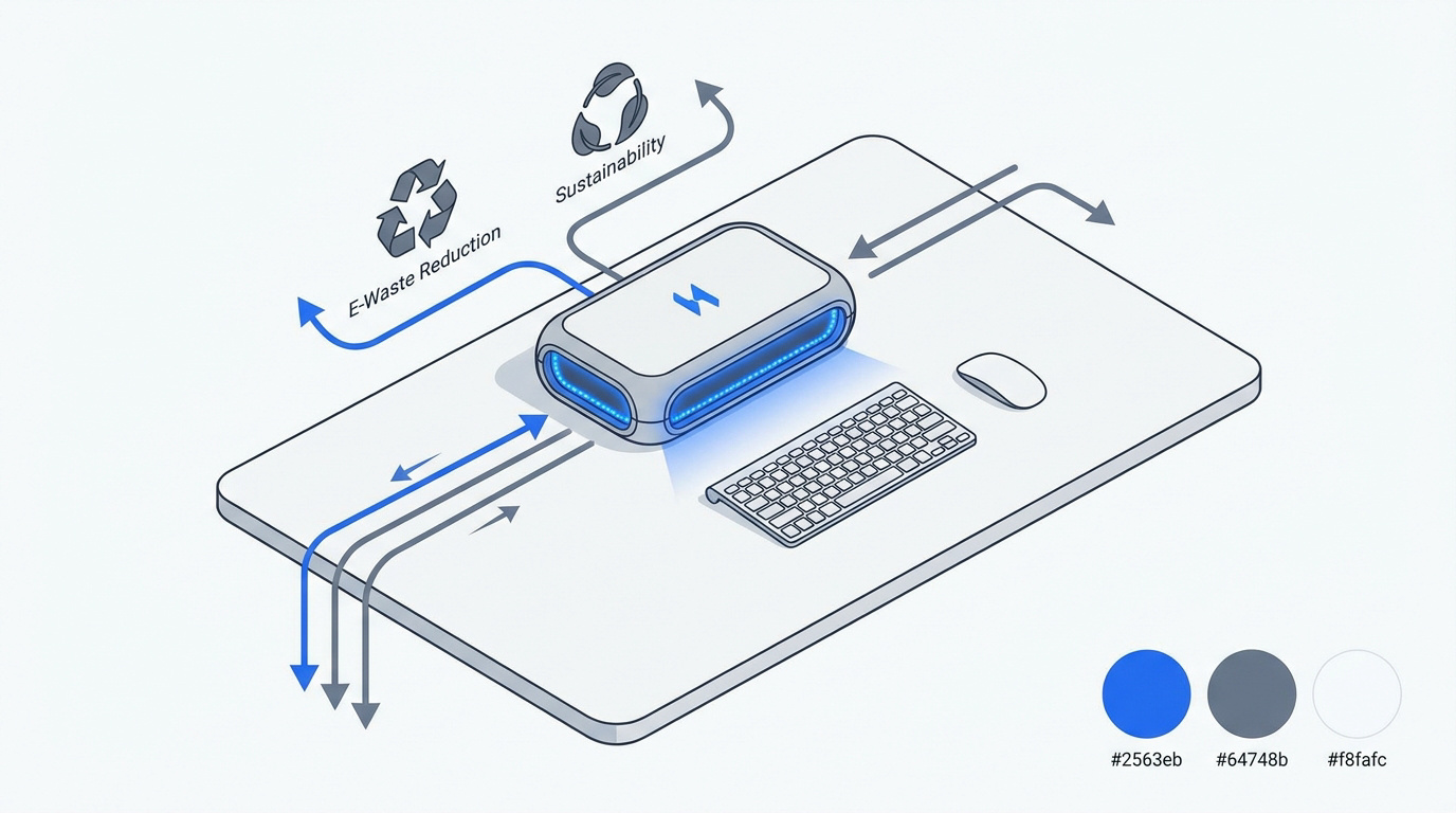 Espace de travail minimaliste avec une station d'accueil USB-C centralisant les câbles